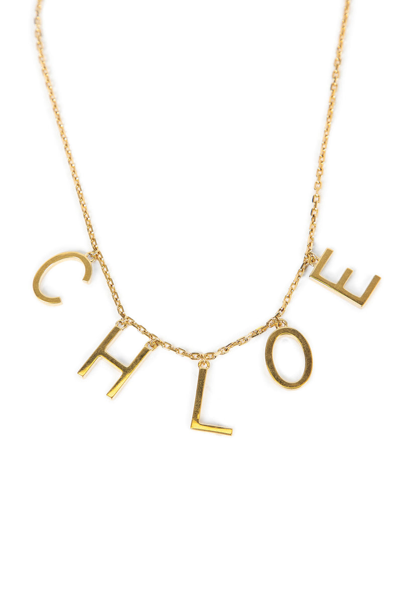 Brass Necklace with Logo Charms