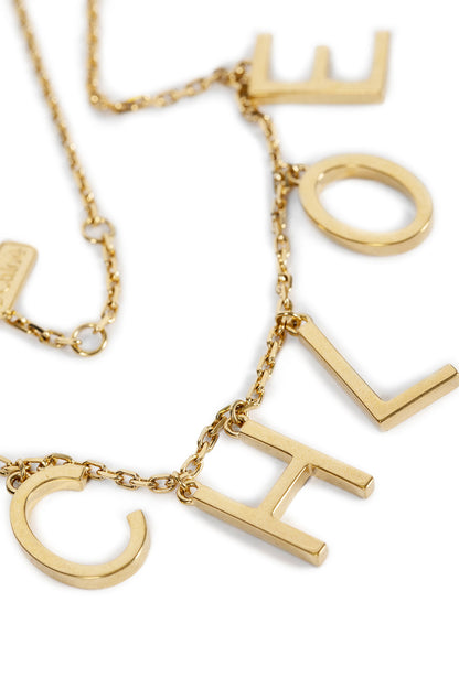 Brass Necklace with Logo Charms