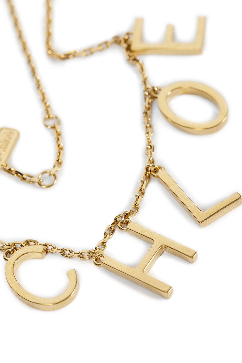Brass Necklace with Logo Charms