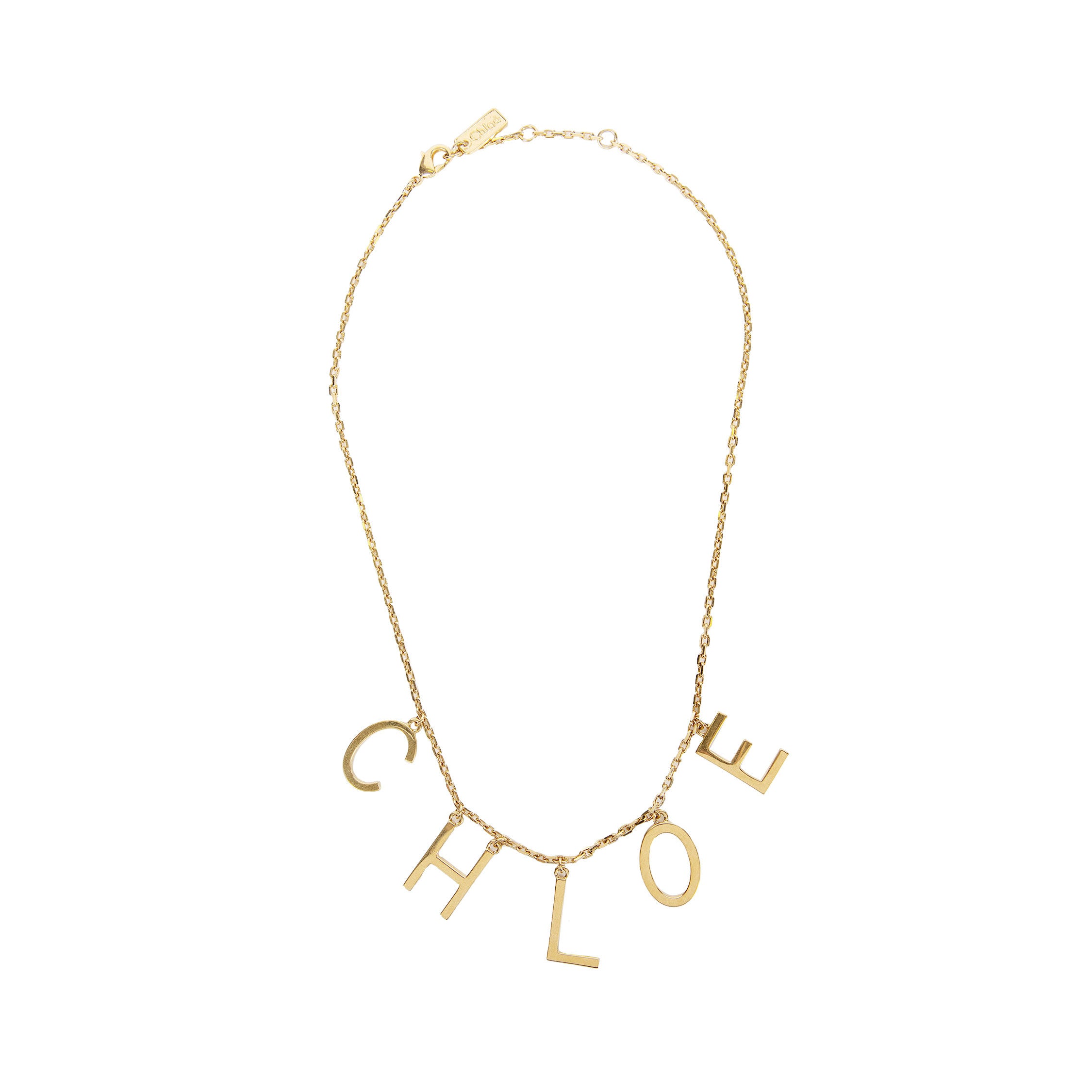 Brass Necklace with Logo Charms