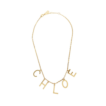 Brass Necklace with Logo Charms