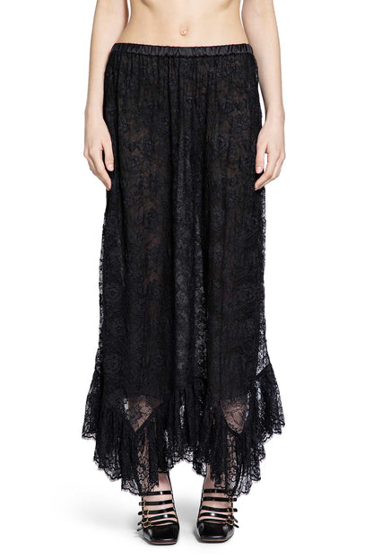Ruffled Midi Skirt in Floral Lace Jacquard