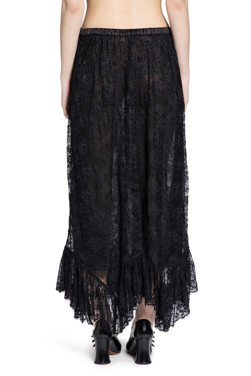 Ruffled Midi Skirt in Floral Lace Jacquard