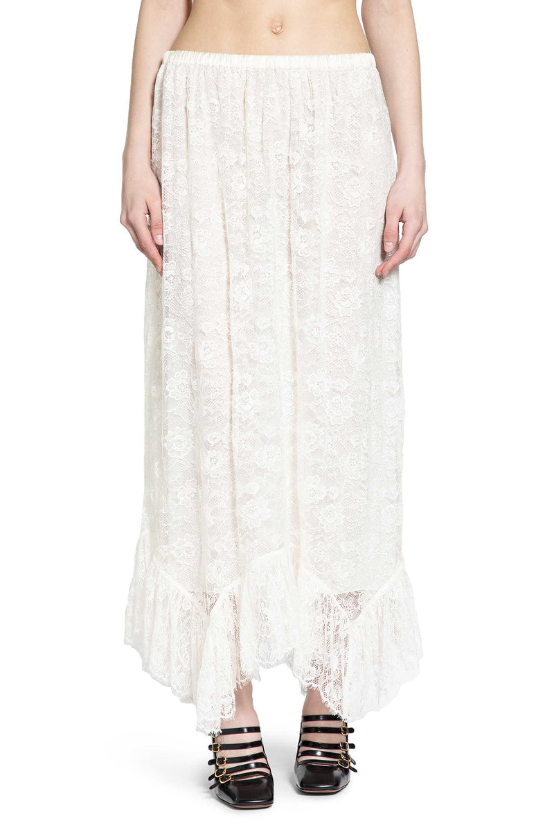 Ruffled Midi Skirt in floral Silk jacquard