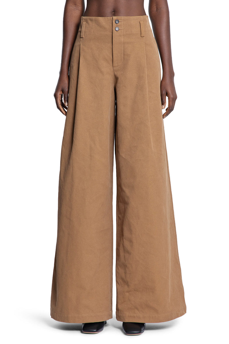 High-Rise Wide-Leg Pants in Cotton Canvas - Antonioli.eu