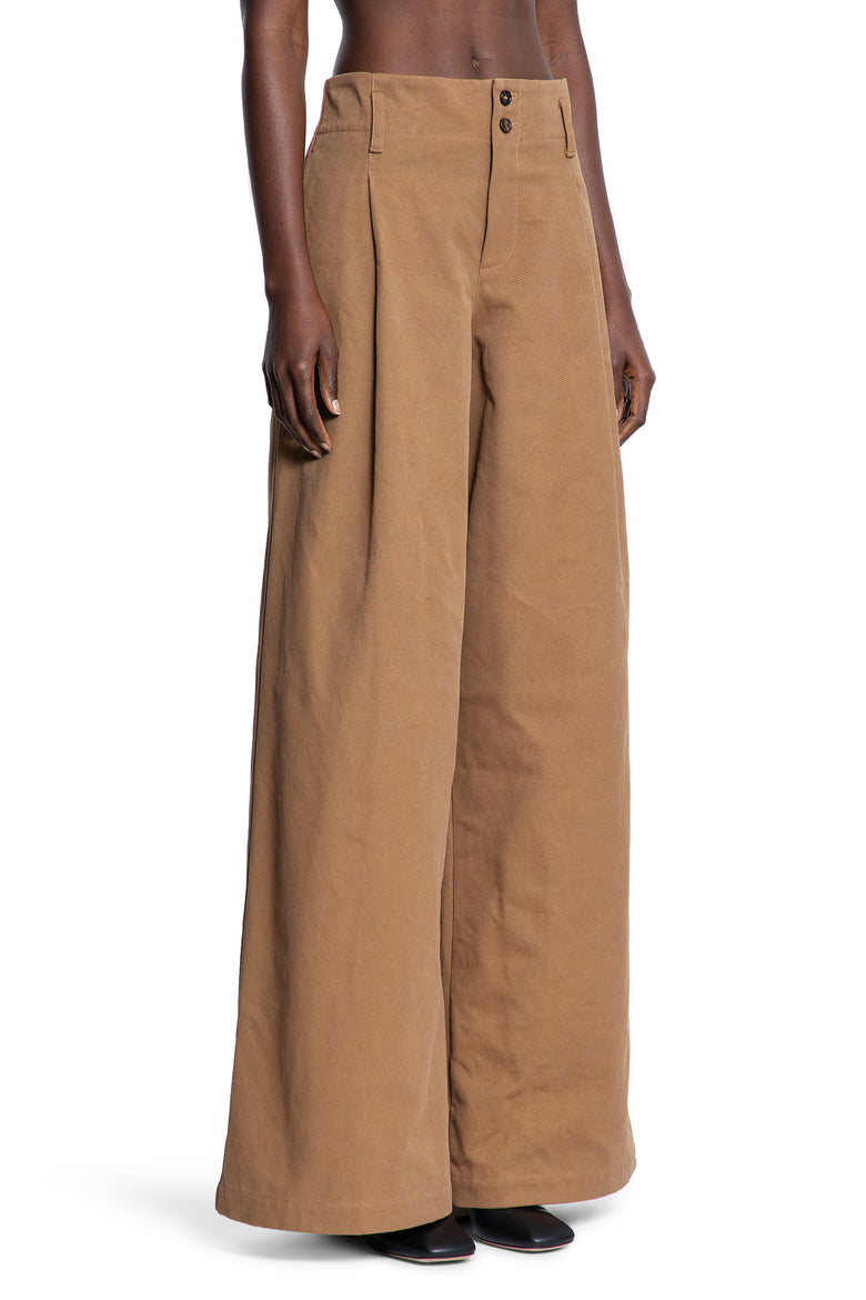 High-Rise Wide-Leg Pants in Cotton Canvas