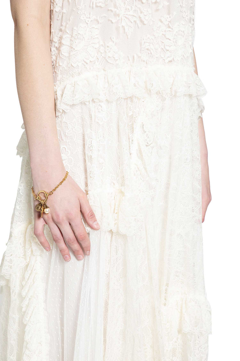 Thin Strap Long Dress in Embroidered Lace