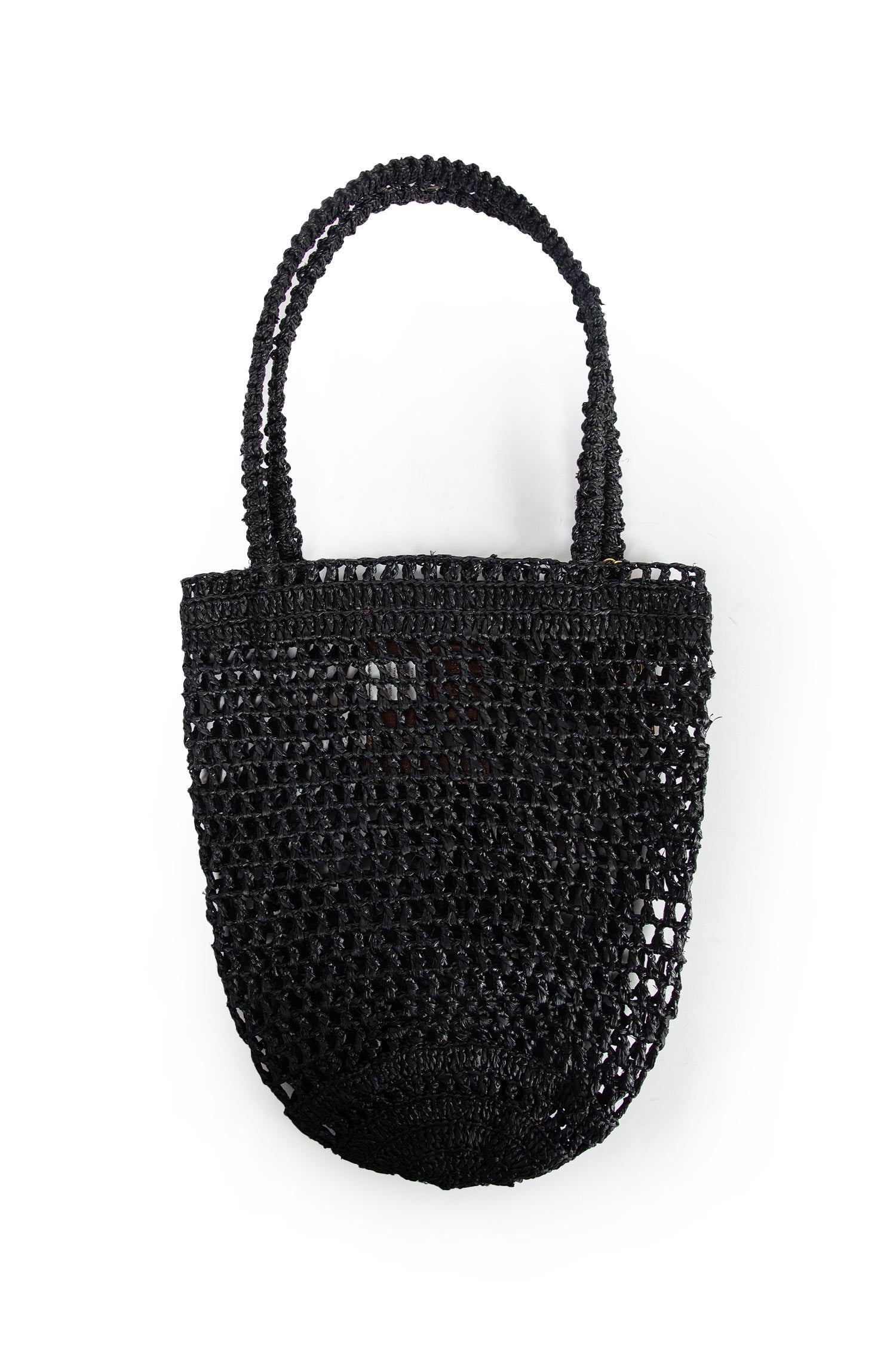 Small Summer Banana Tote Bag in Raffia