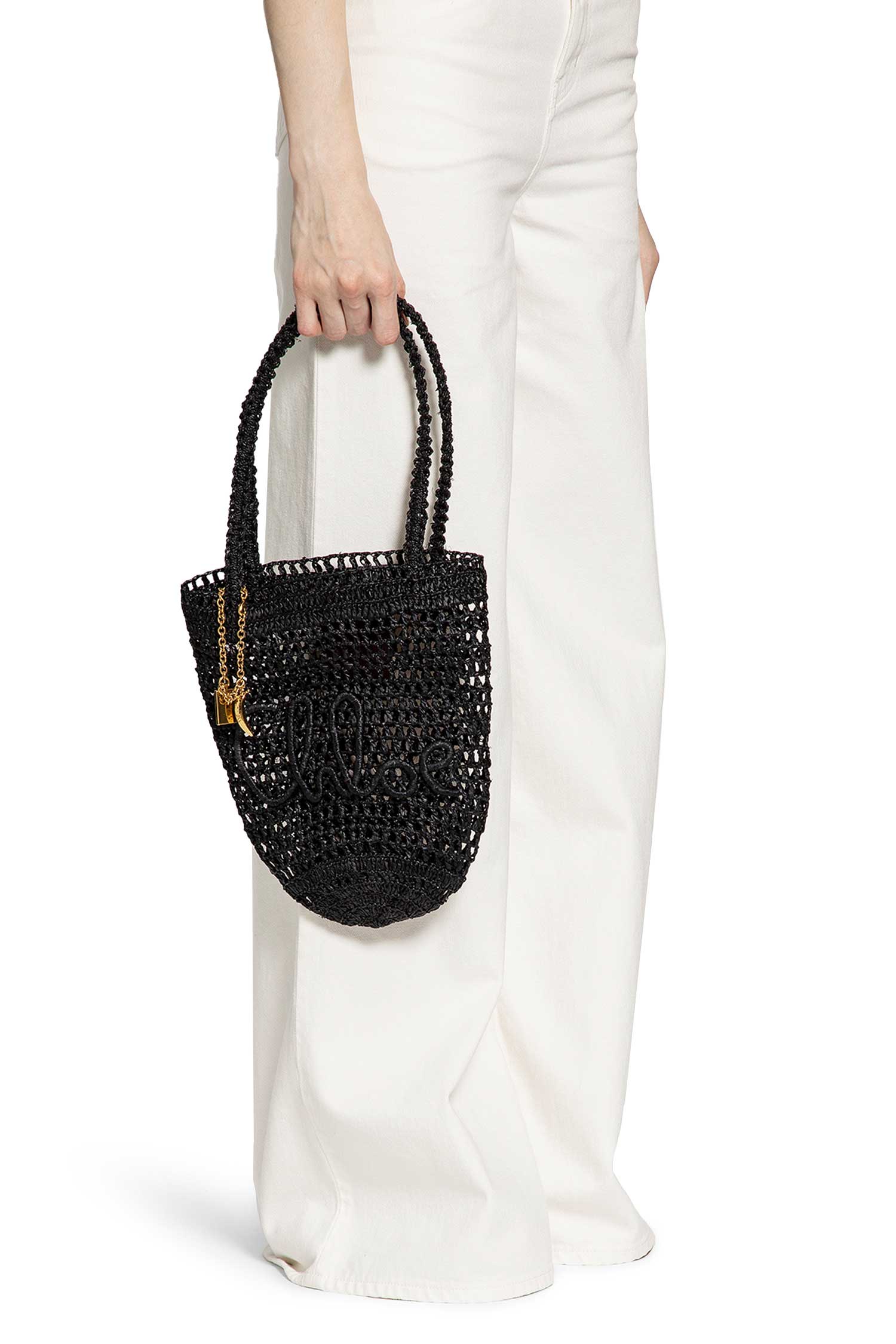 Small Summer Banana Tote Bag in Raffia