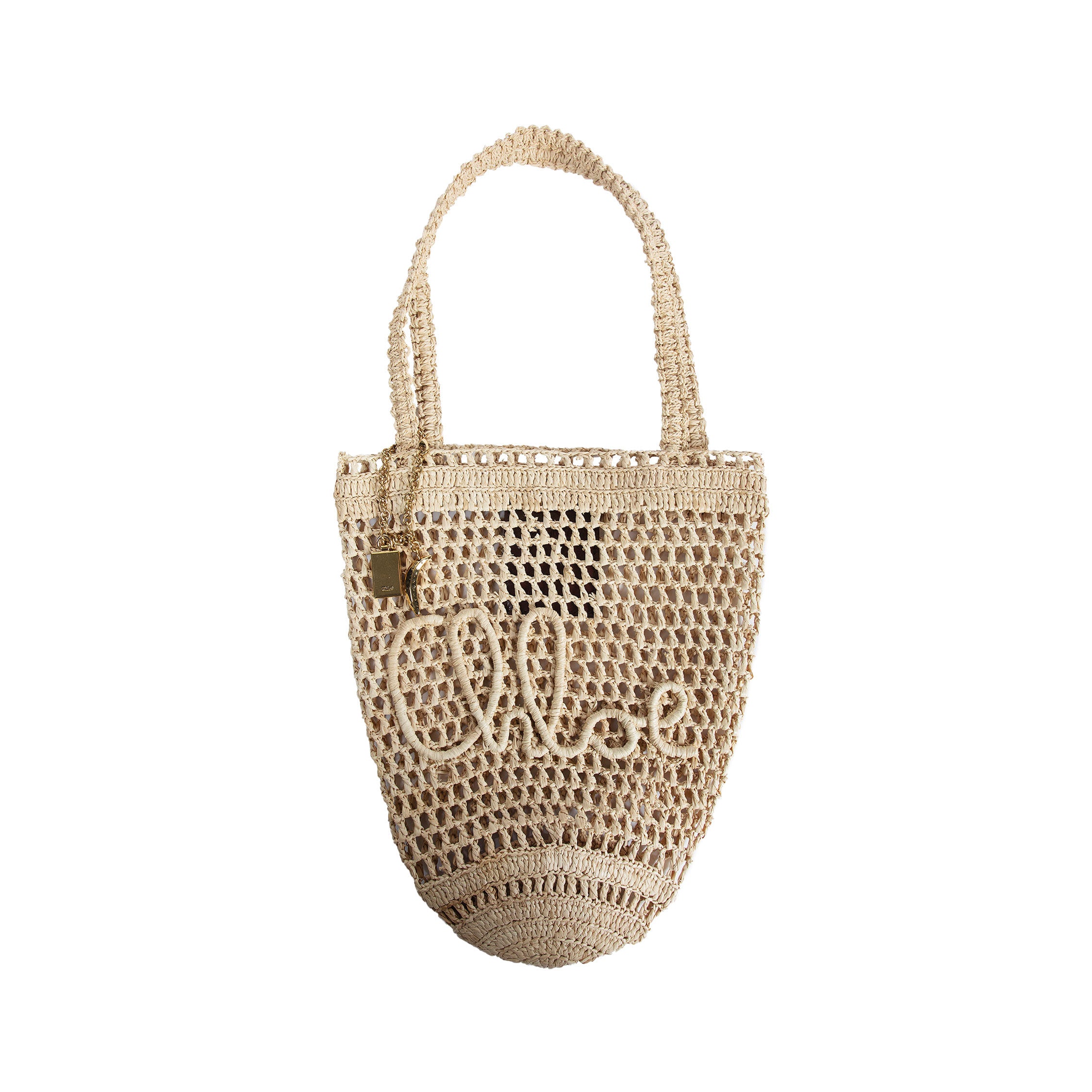 Small Summer Banana Tote Bag in Raffia