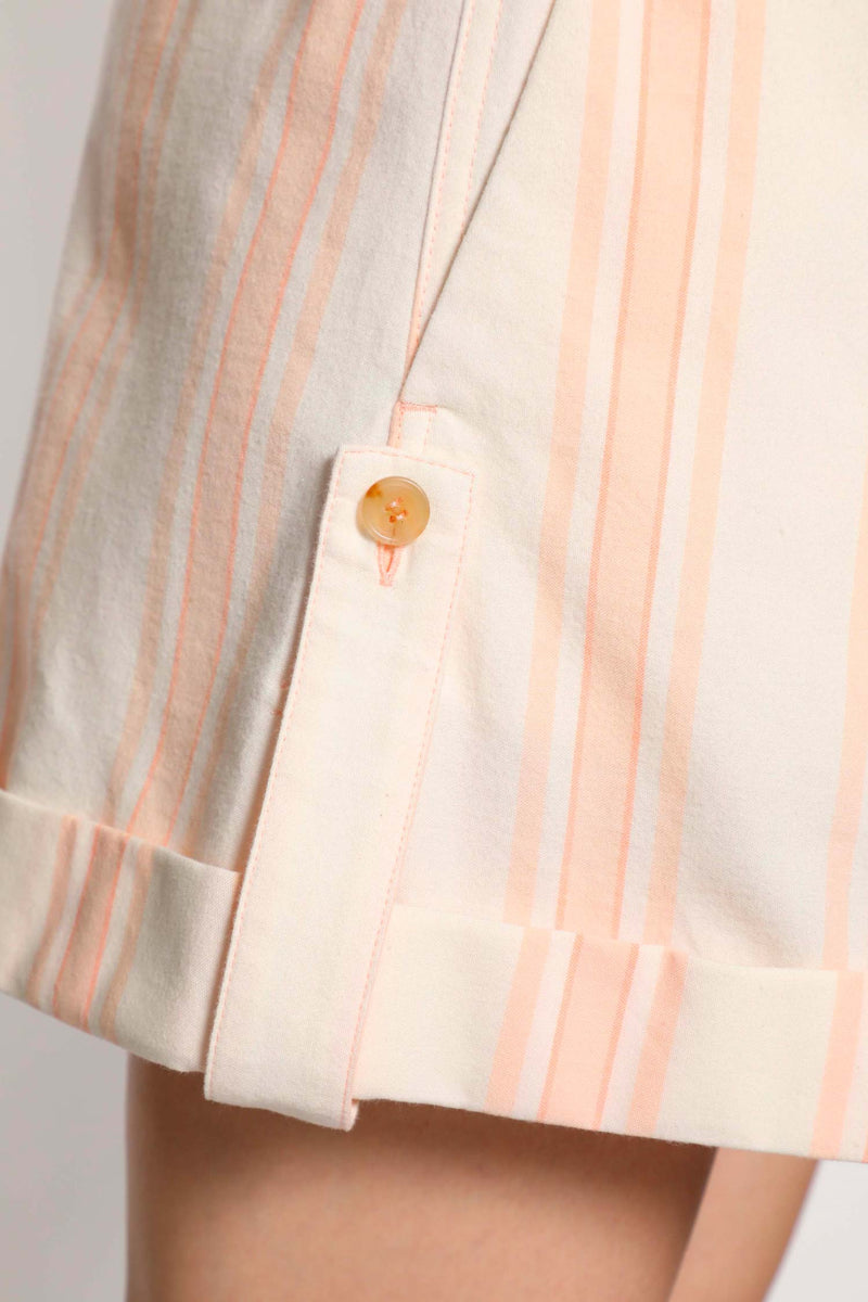 Striped Organic Cotton Drawstring Shorts - Antonioli.eu