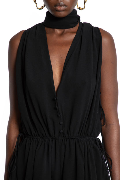 V-Neck Jumpsuit in Silk Georgette