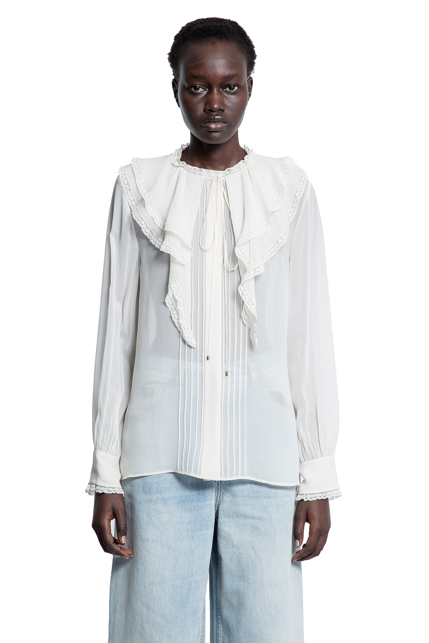 CHLOÉ WOMAN OFF-WHITE SHIRTS