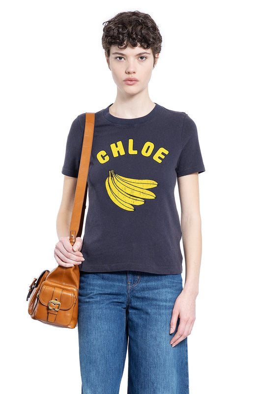 CHLOÉ WOMAN BLUE T-SHIRTS & TANK TOPS