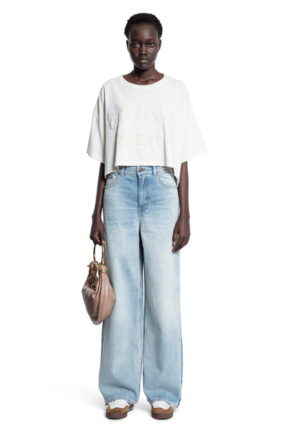 CHLOÉ WOMAN OFF-WHITE T-SHIRTS & TANK TOPS