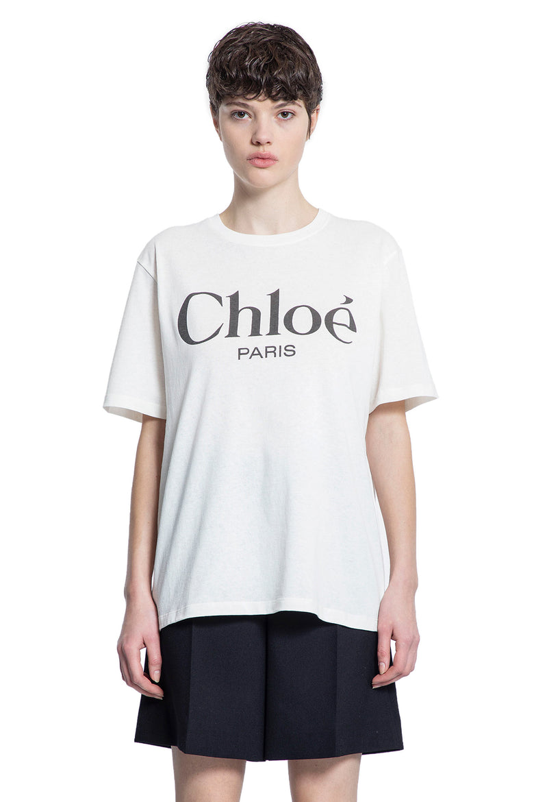 CHLOÉ WOMAN WHITE T-SHIRTS & TANK TOPS