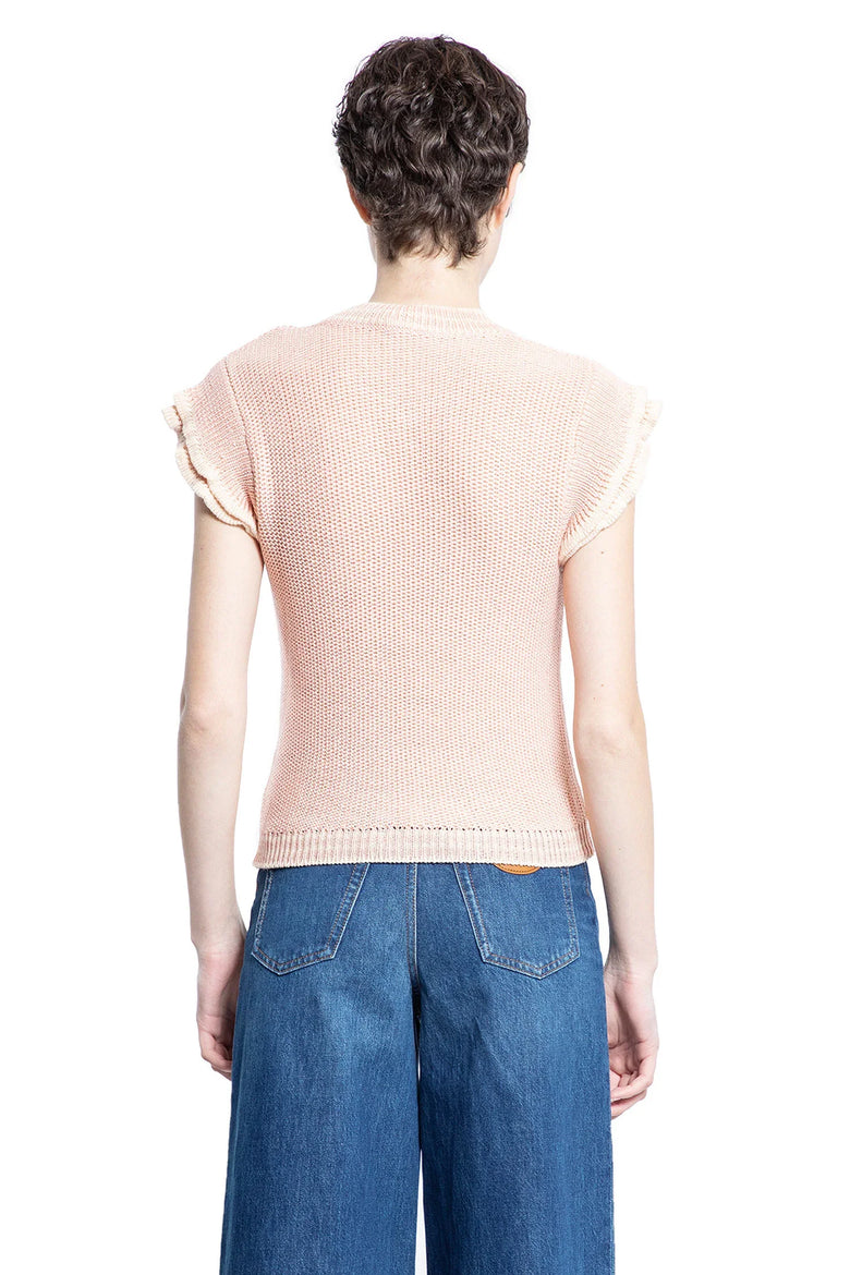 CHLOÉ Short Sleeve Knit Top in Wool woman
