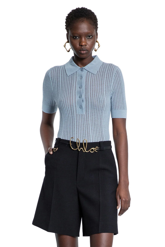 CHLOÉ WOMAN BLUE T-SHIRTS & TANK TOPS - Antonioli.eu