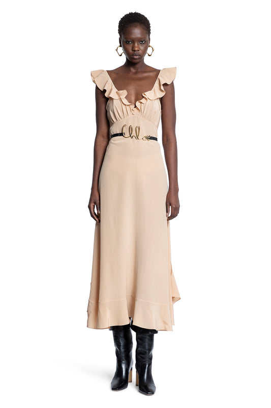 CHLOÉ WOMAN BROWN DRESSES