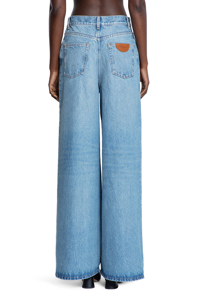 High-Rise Wide-Leg Jeans in Light Wash Denim - Antonioli.eu