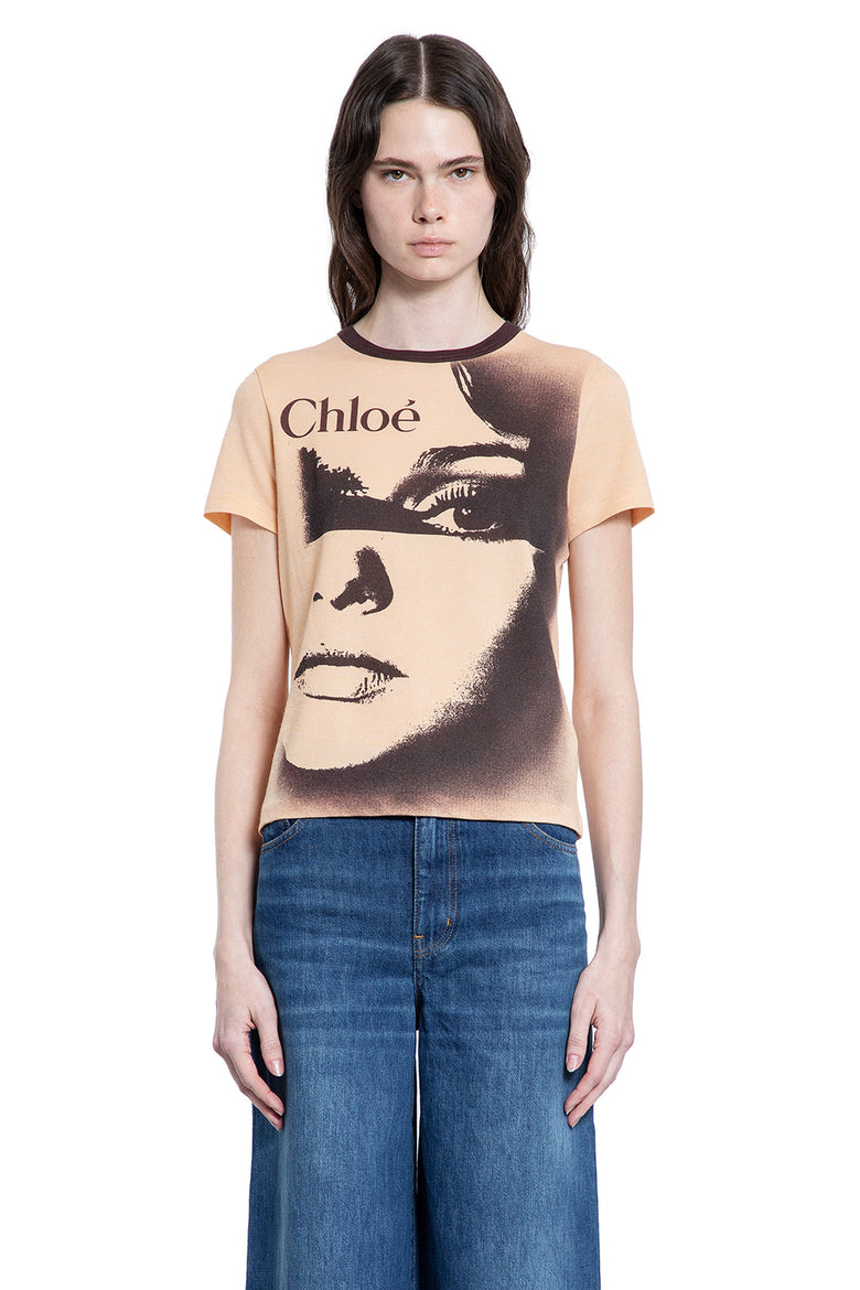 CHLOÉ WOMAN ORANGE T-SHIRTS & TANK TOPS