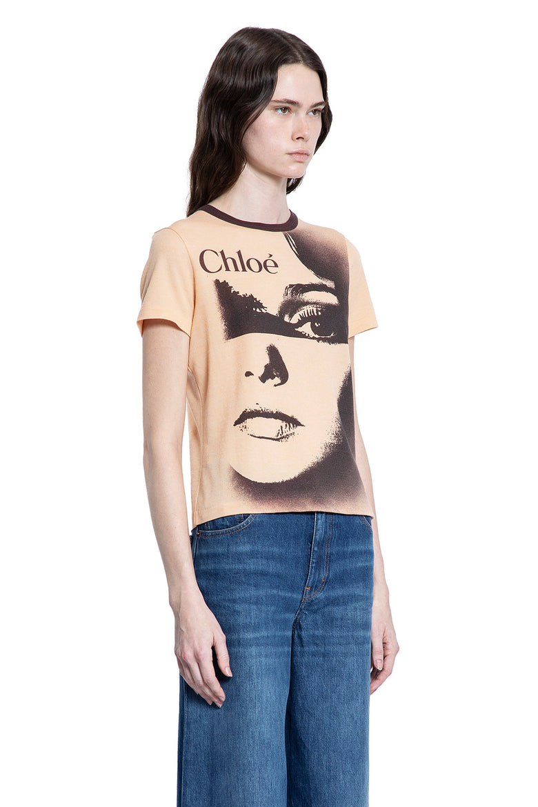 CHLOÉ WOMAN ORANGE T-SHIRTS & TANK TOPS