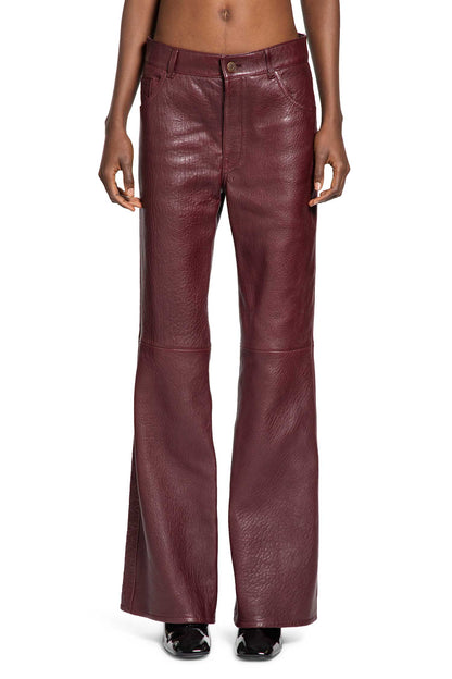 Flared Trousers in Light Bubble Lambskin
