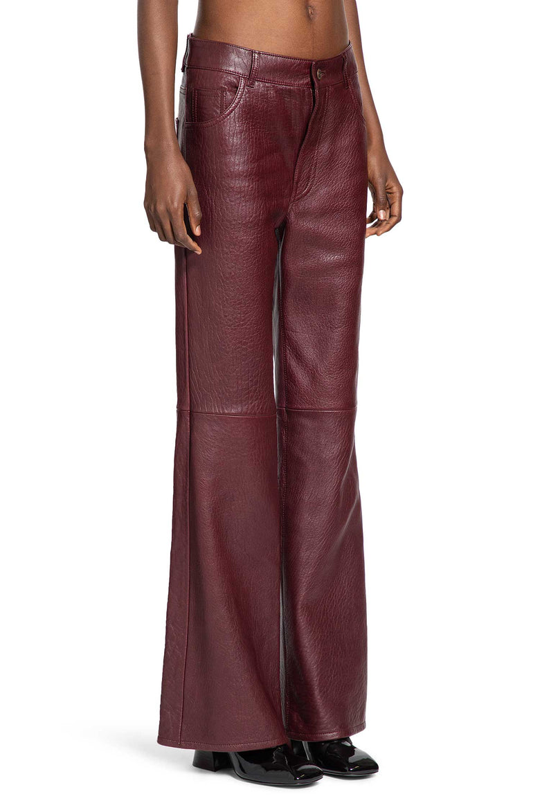 Flared Trousers in Light Bubble Lambskin