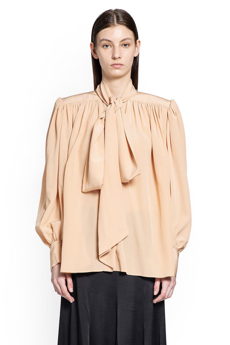 Oversized Gathered Lavallière Blouse