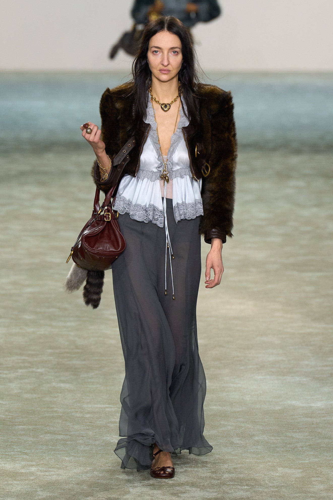 Washed Silk Satin and Lace Sleeveless Top