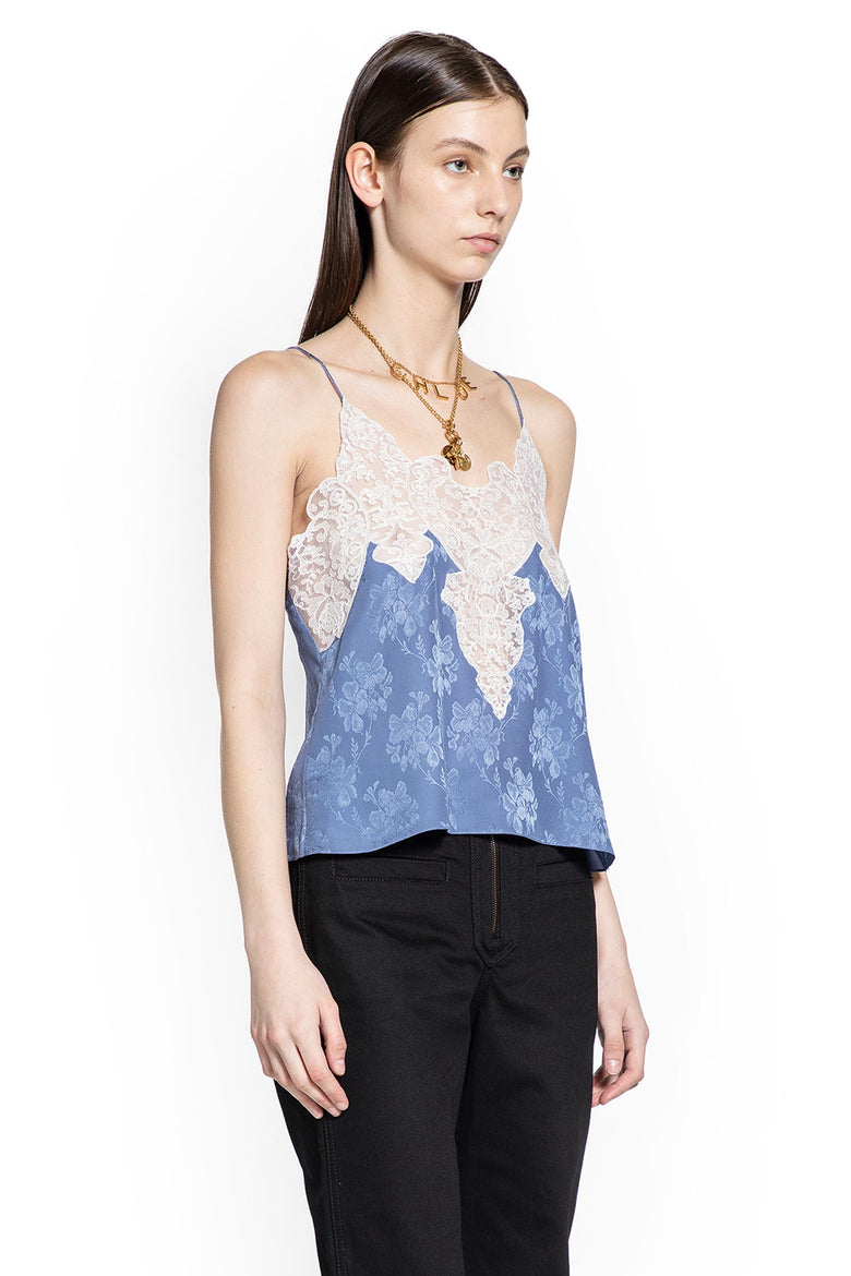 Camisole Top in Silk Jacquard and Lace