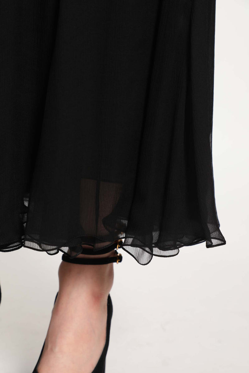 Fuid Maxi Skirt in Silk Mousseline - Antonioli.eu