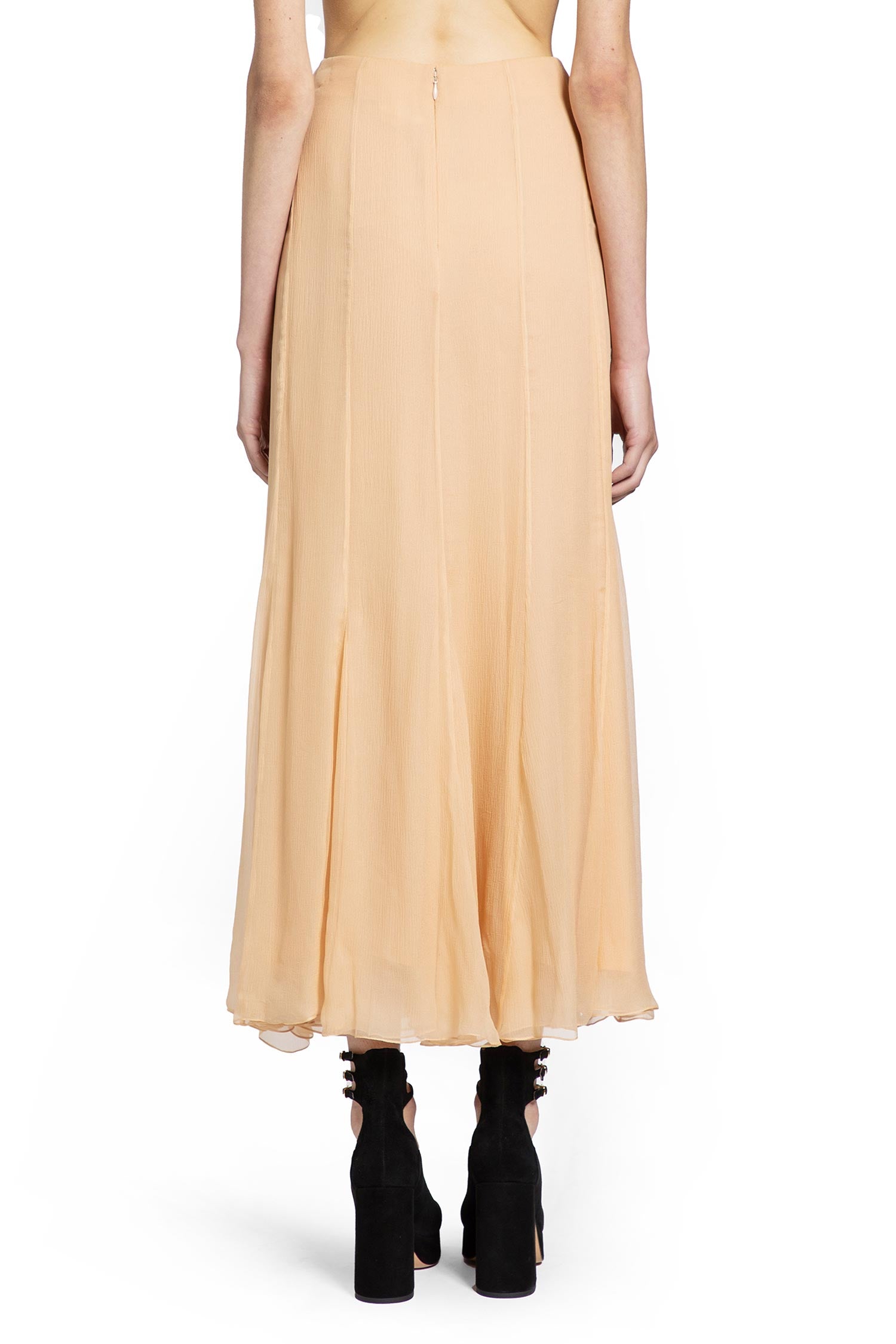 Fluid Maxi Skirt in Silk Mousseline - Antonioli.eu