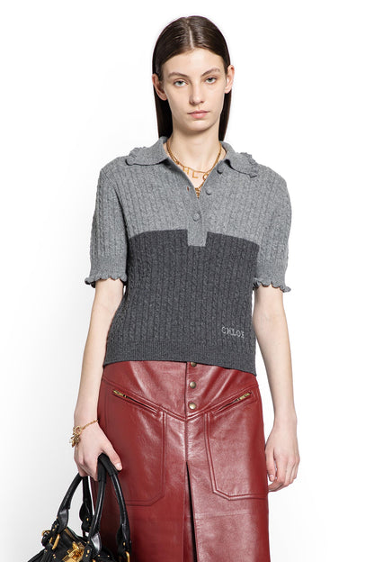Two-Tone Cable-Knit Polo