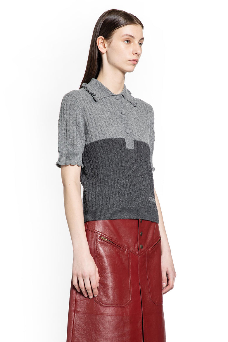 Two-Tone Cable-Knit Polo