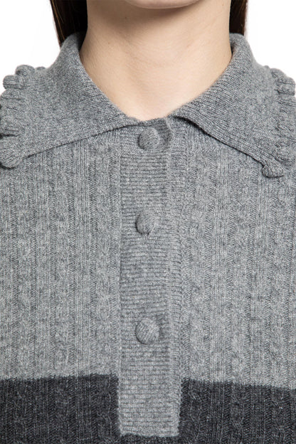 Two-Tone Cable-Knit Polo