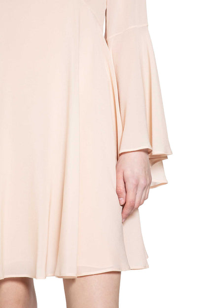 Flared Silk Georgette Mini Dress