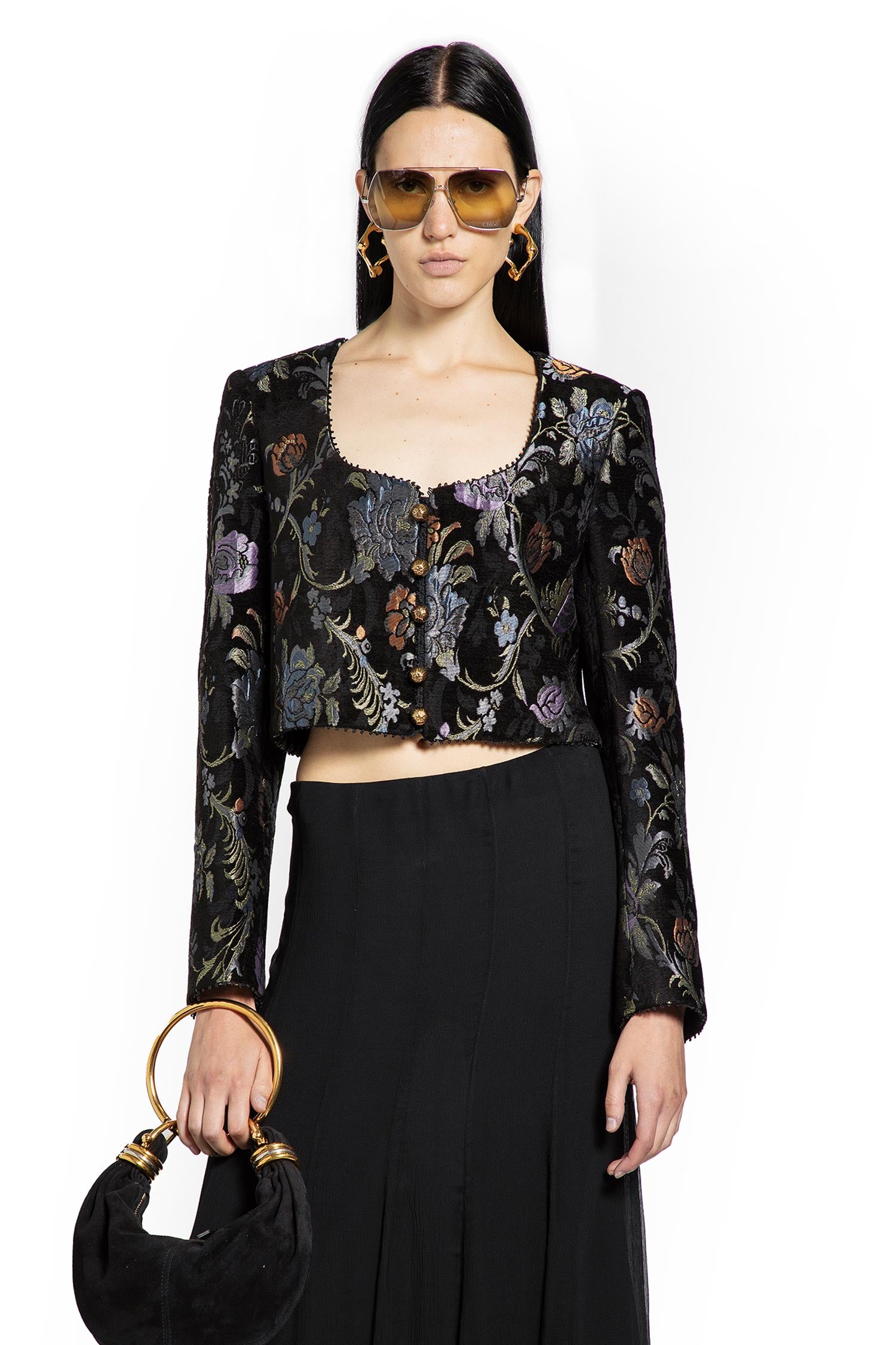 Cropped Spencer Jacket in Brocade