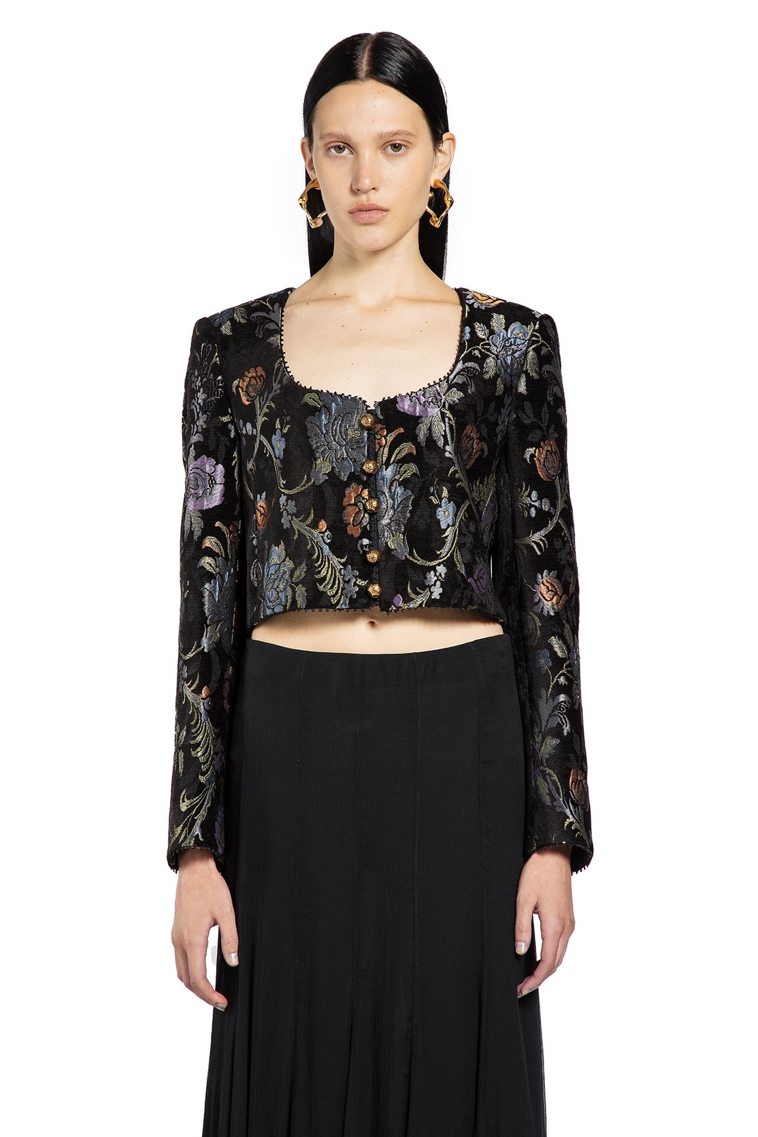 Cropped Spencer Jacket in Brocade
