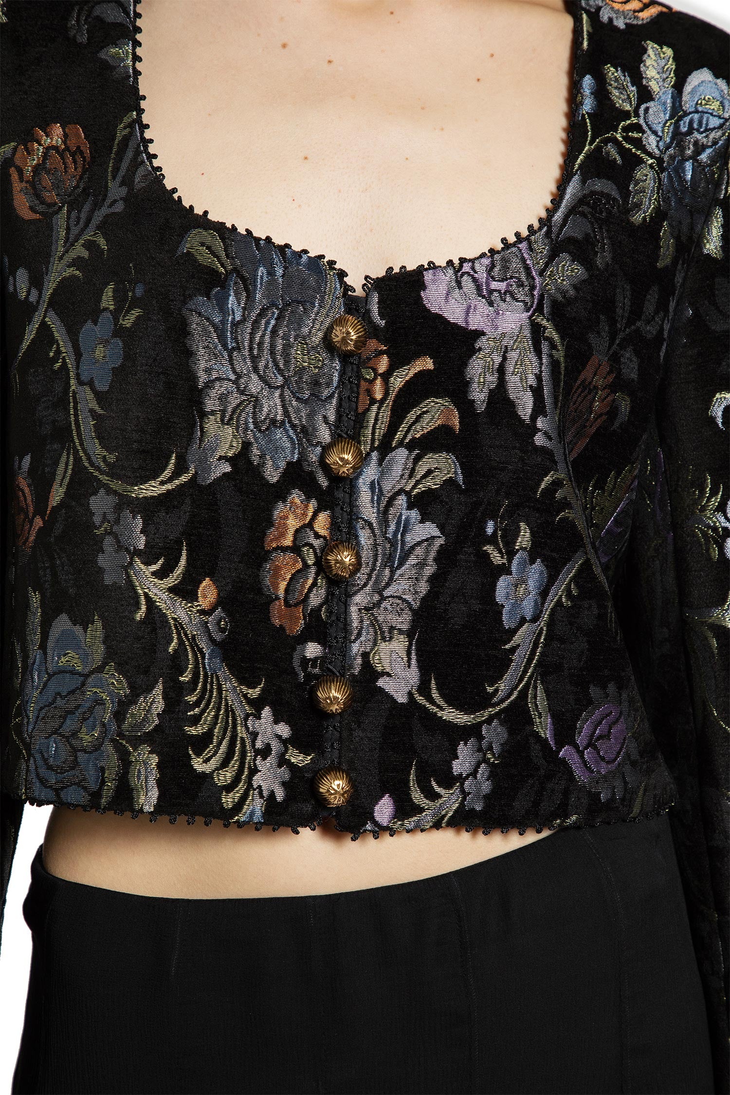 Cropped Spencer Jacket in Brocade