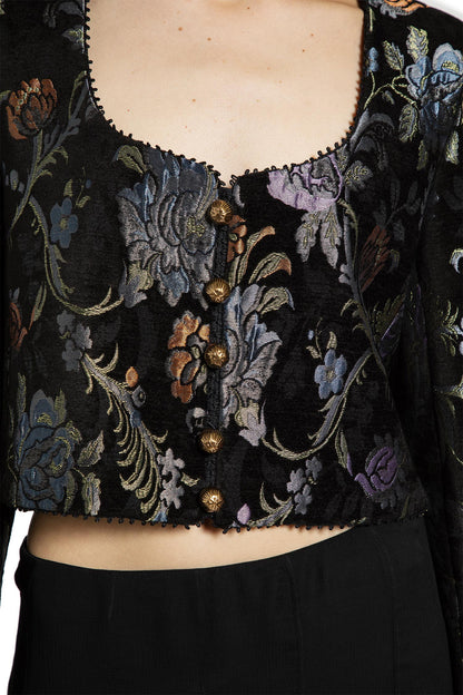 Cropped Spencer Jacket in Brocade
