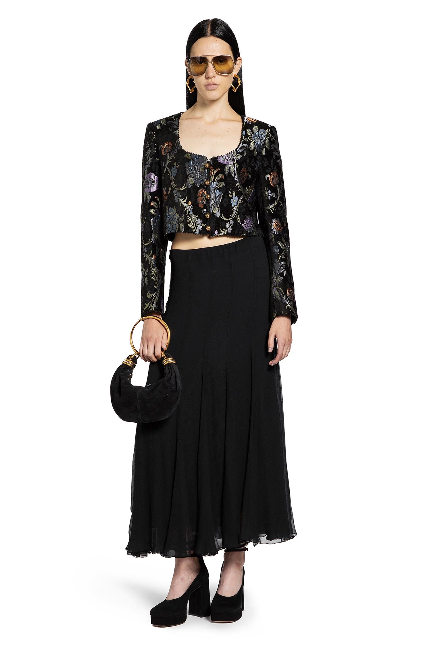 Cropped Spencer Jacket in Brocade