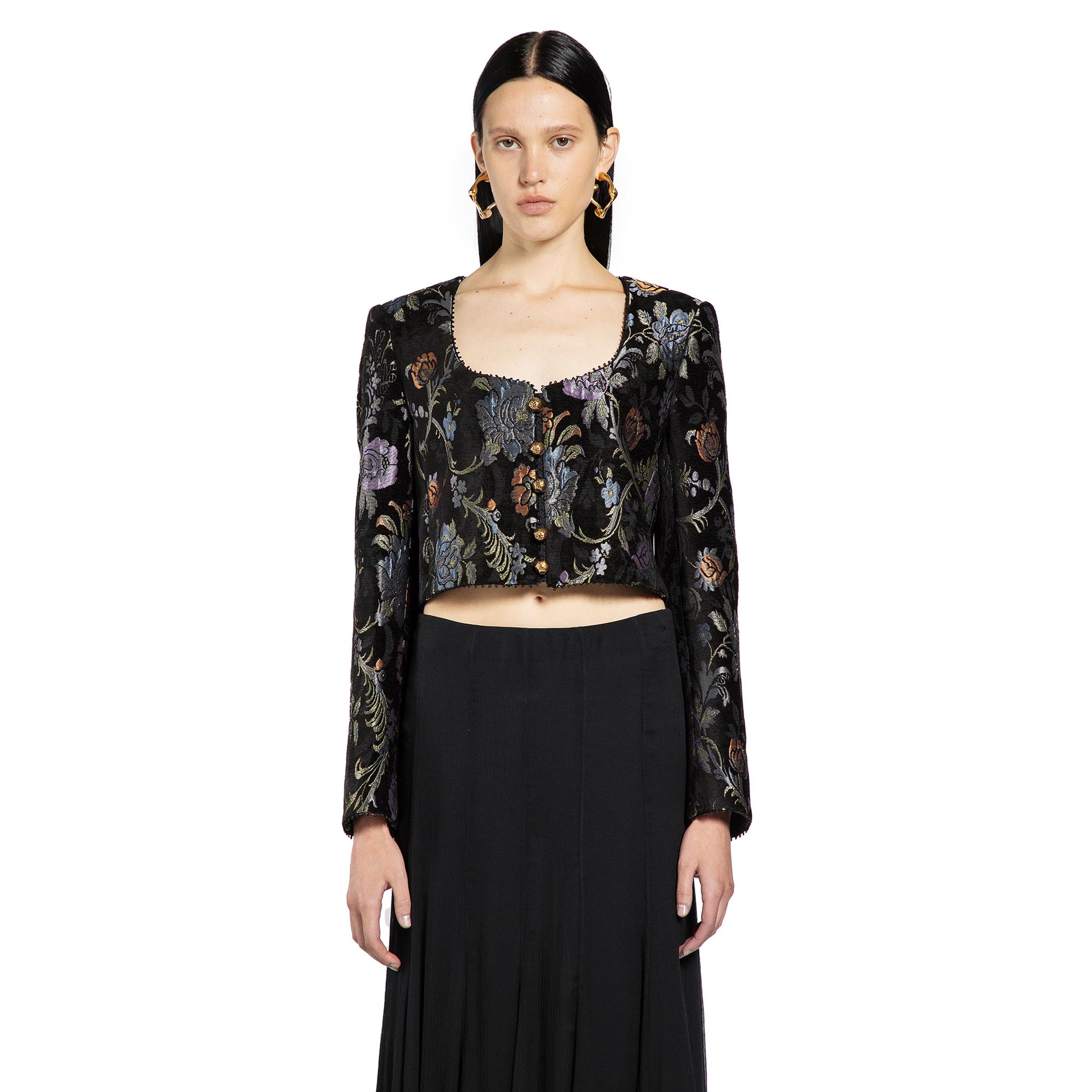 Cropped Spencer Jacket in Brocade