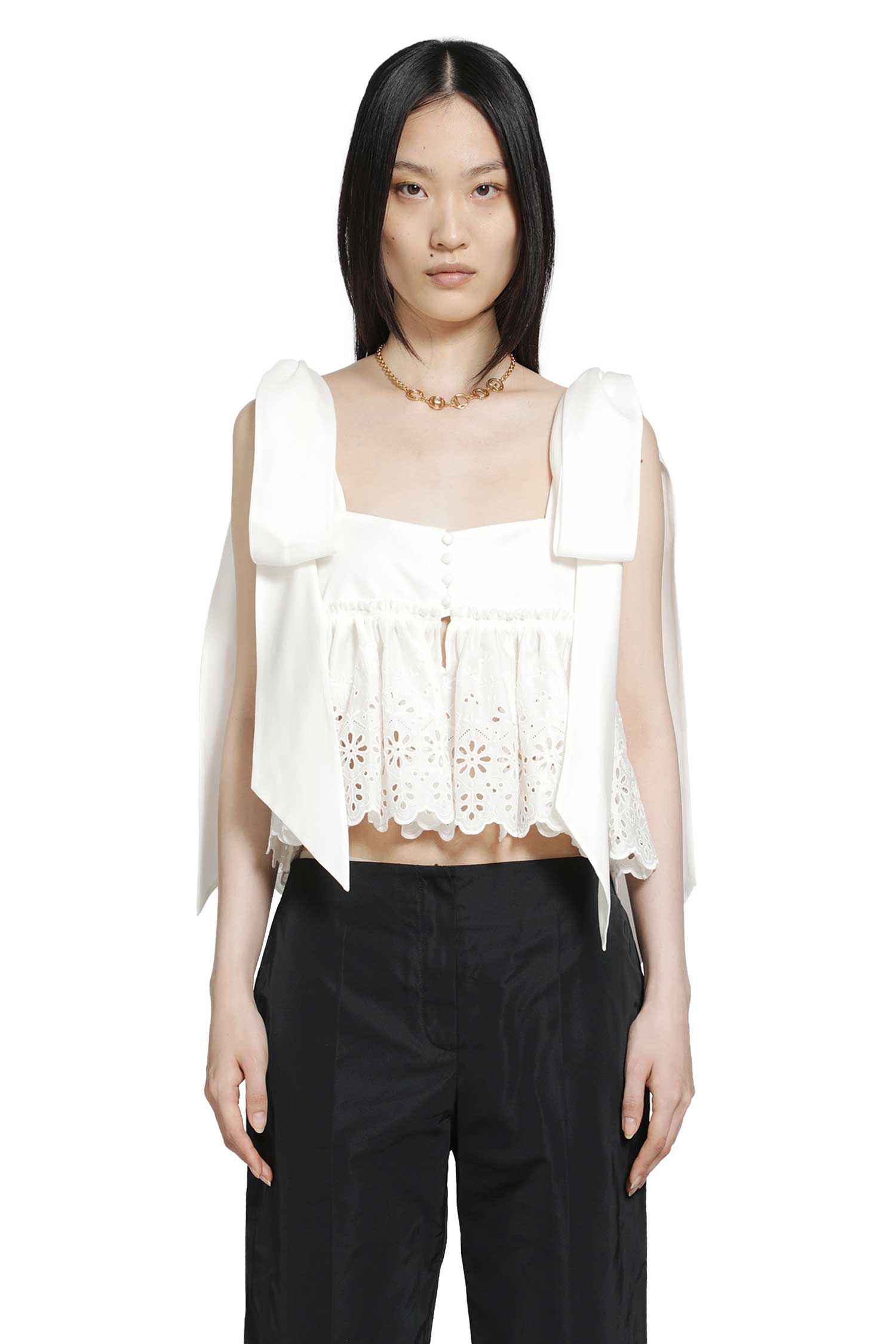 Tie-Strap Cropped Top in Soft Cotton