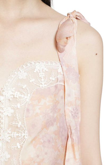 Silk Charmeuse and Lace Crop Top