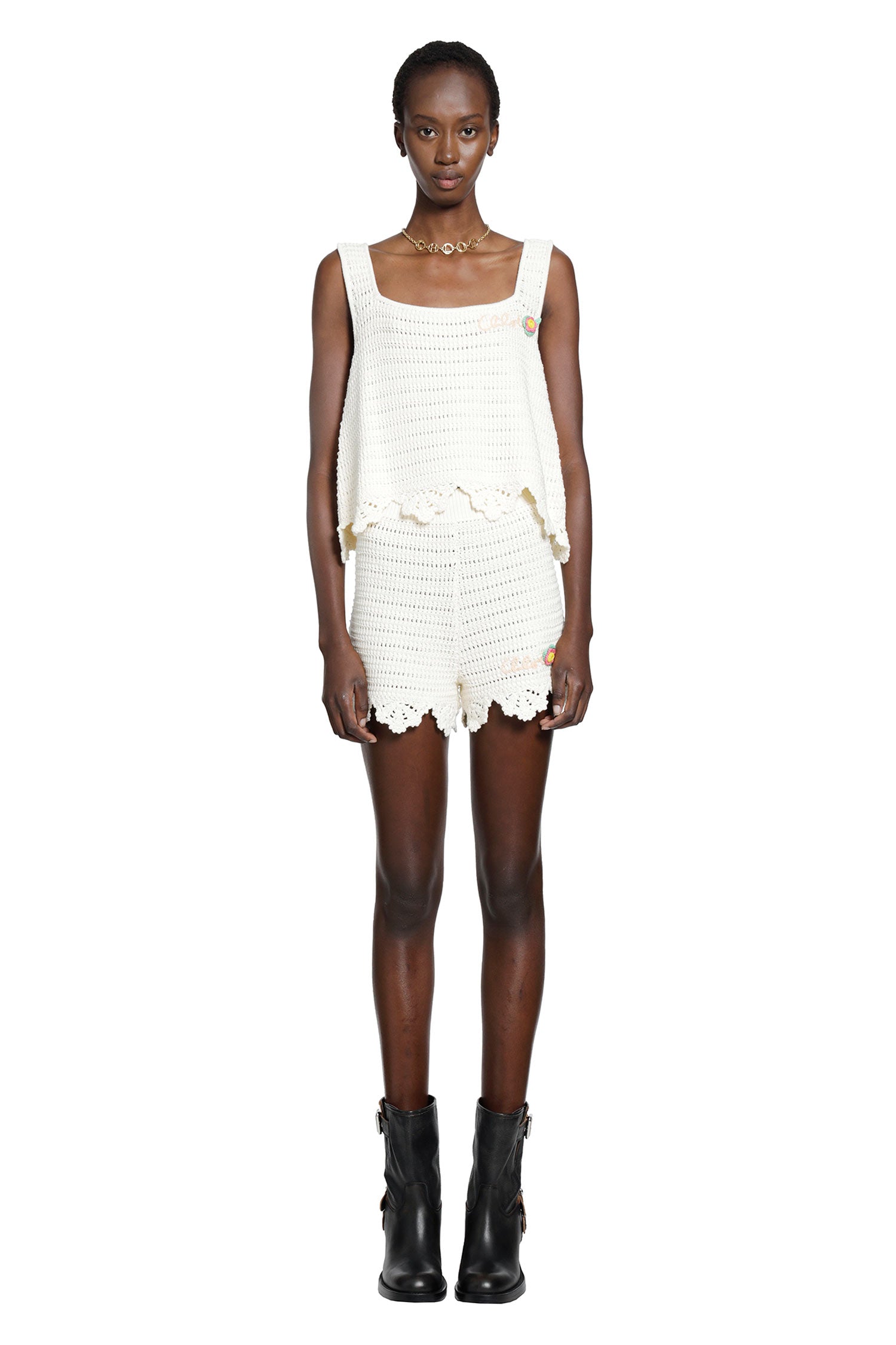 CHLOÉ Crochet Knit Cropped Top woman