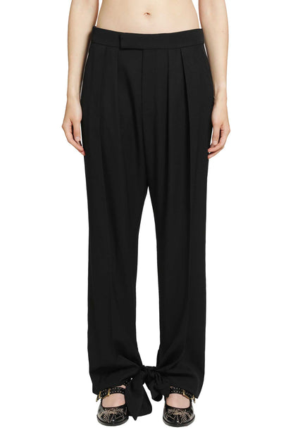 Pleated Tie-Hem Pants