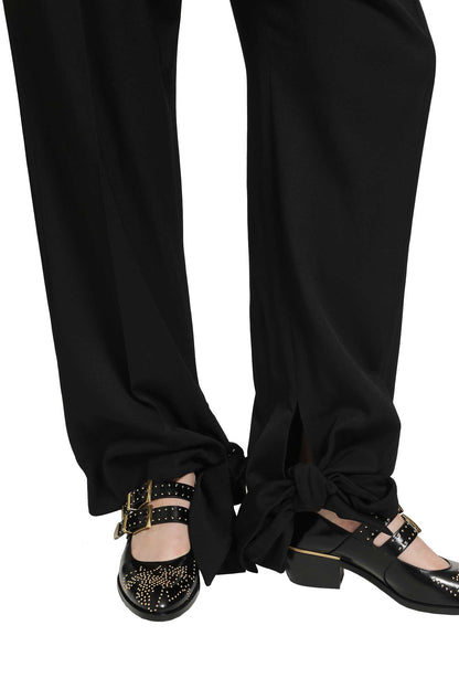 Pleated Tie-Hem Pants
