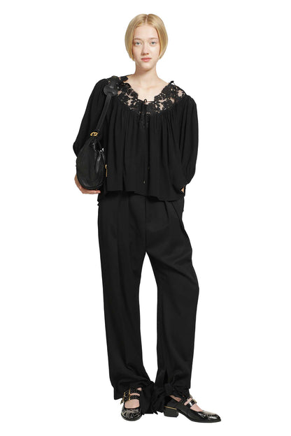 Pleated Tie-Hem Pants