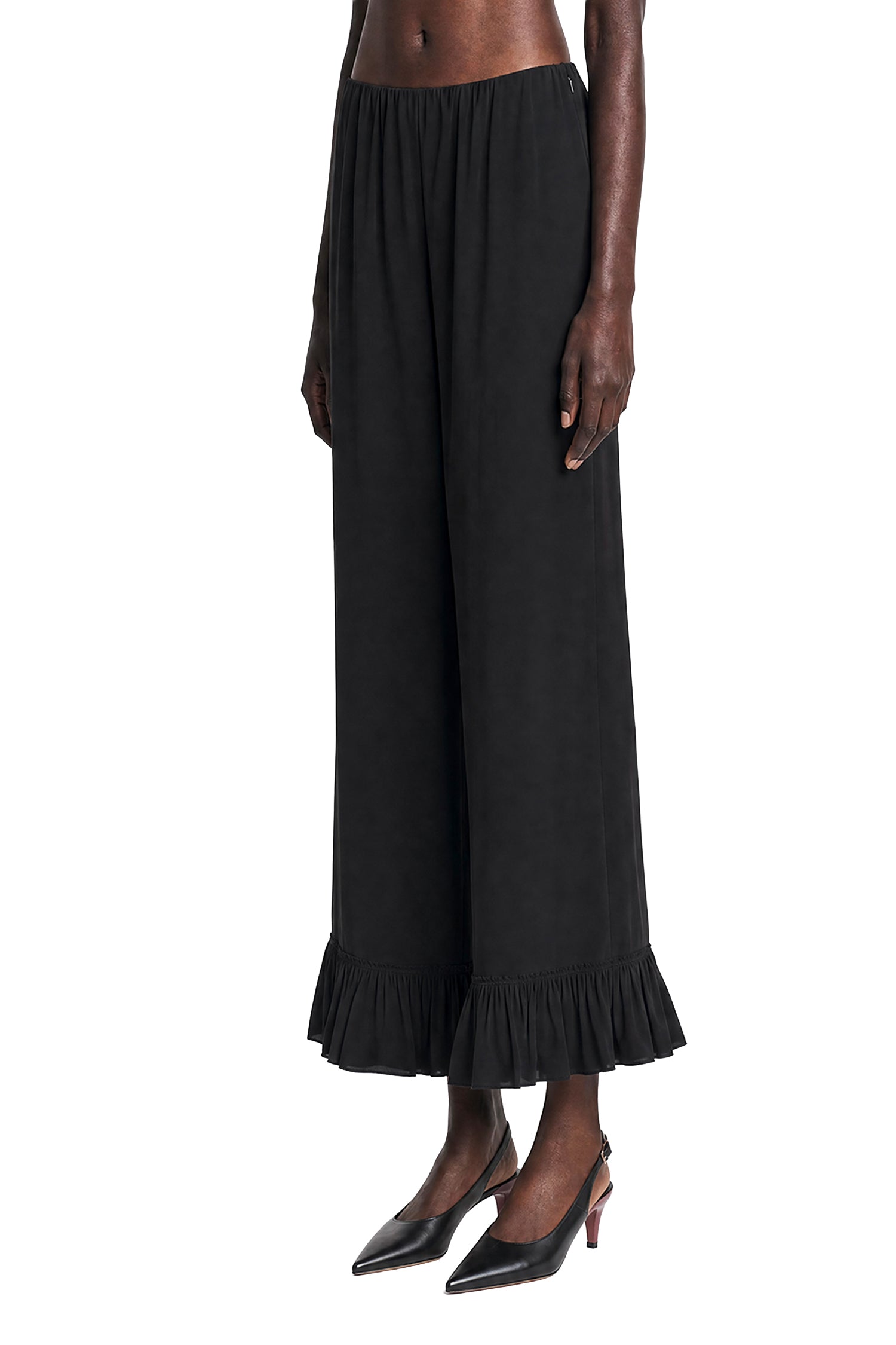 CHLOÉ Cropped Fluid Pants in Crepe de Chine woman